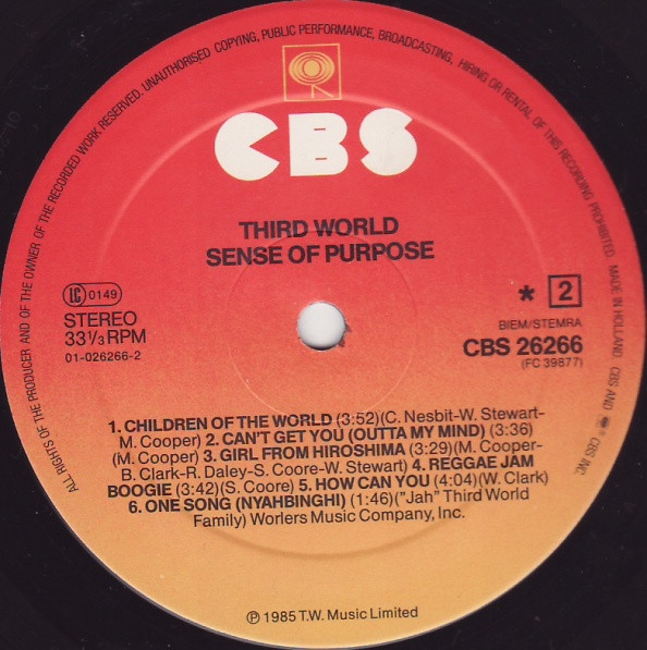 Third World - Sense Of Purpose | CBS (CBS 26266) - 4