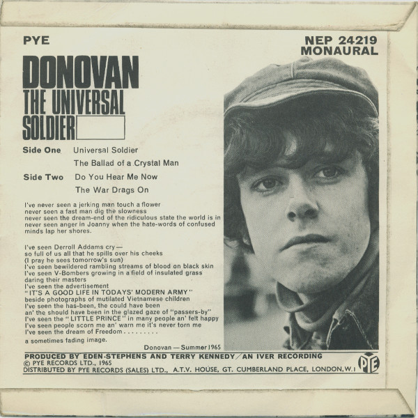 Donovan - The Universal Soldier | Pye Records (NEP.24219) - 2 Donovan - The Universal Soldier | Pye Records (NEP.24219) - 2