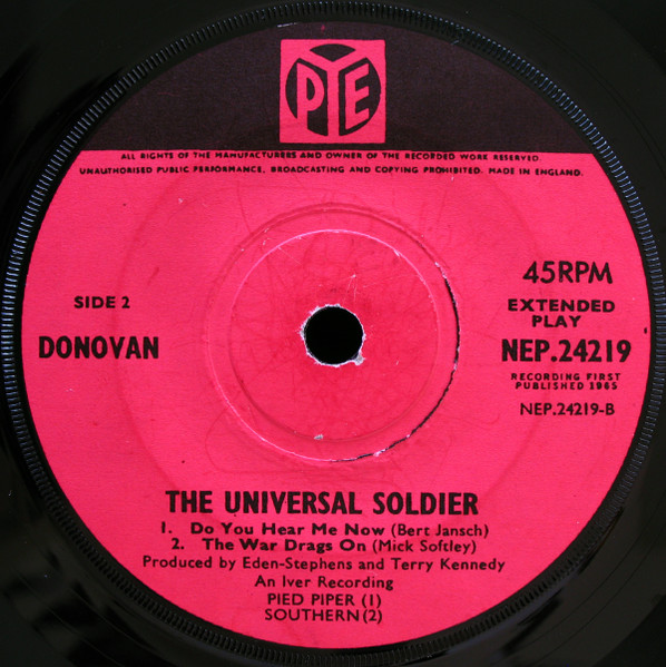 Donovan - The Universal Soldier | Pye Records (NEP.24219) - 4 Donovan - The Universal Soldier | Pye Records (NEP.24219) - 4