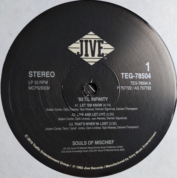 Souls Of Mischief - 93 'Til Infinity | Traffic Entertainment Group (TEG-78504-1) - 3 Souls Of Mischief - 93 'Til Infinity | Traffic Entertainment Group (TEG-78504-1) - 3
