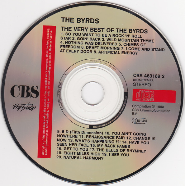 The Byrds - The Very Best Of The Byrds | CBS (463189 2) - 3 The Byrds - The Very Best Of The Byrds | CBS (463189 2) - 3
