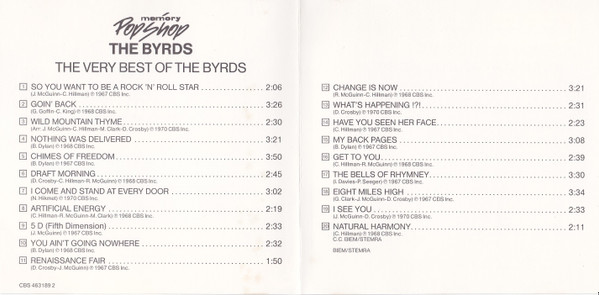 The Byrds - The Very Best Of The Byrds | CBS (463189 2) - 4 The Byrds - The Very Best Of The Byrds | CBS (463189 2) - 4