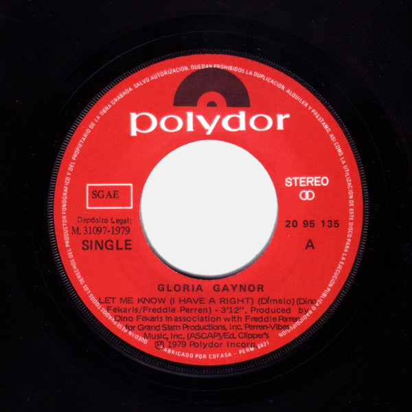 Gloria Gaynor - Let Me Know (I Have A Right) = Dímelo | Polydor (20 95 135) - 3