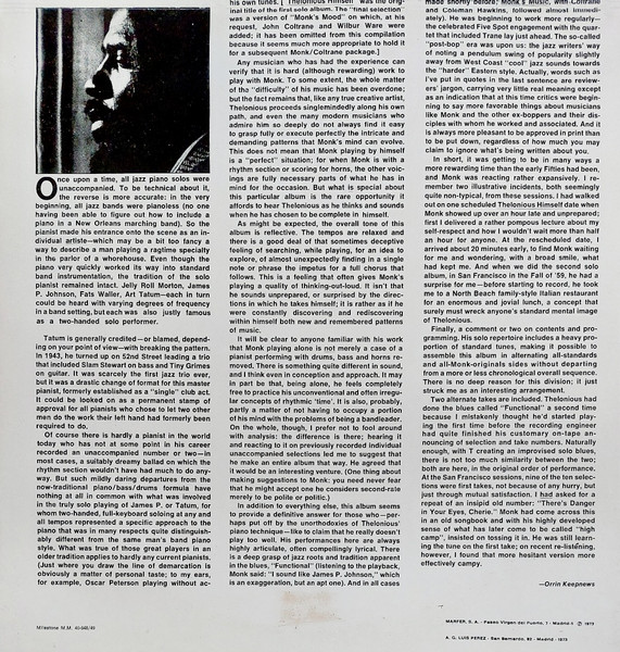 Thelonious Monk - Pure Monk | Milestone (MM 40049 S) - 4