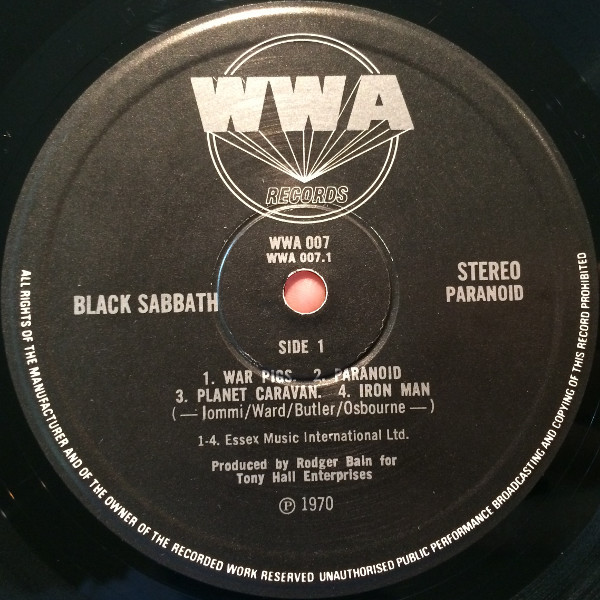 Black Sabbath - Paranoid | WWA Records (WWA007) - 4