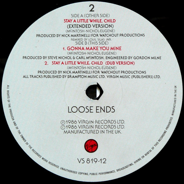 Loose Ends - Stay A Little While, Child | Virgin (VS 819-12) - 2