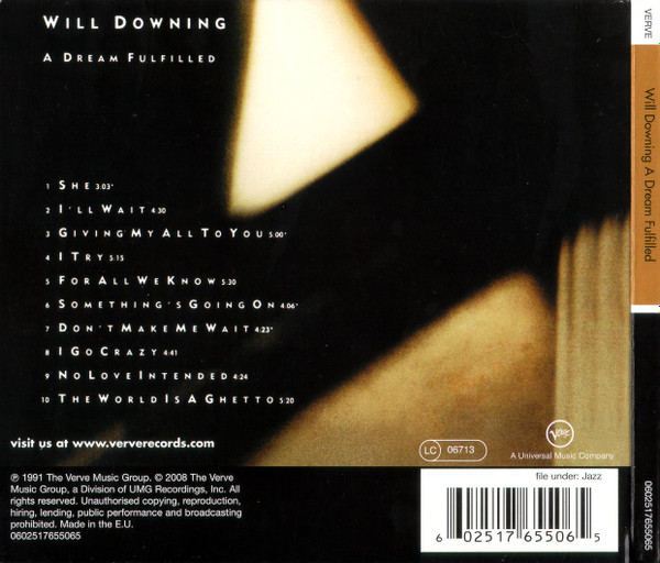 Will Downing - A Dream Fulfilled | Verve Records (0602517655065) - 2 Will Downing - A Dream Fulfilled | Verve Records (0602517655065) - 2