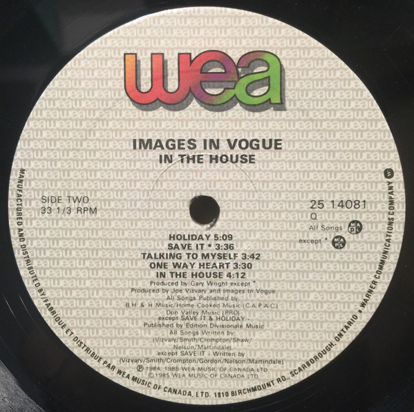 Images In Vogue - In The House | WEA (25 14081) - 4