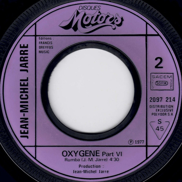 Jean-Michel Jarre - Oxygene (La Musique De Basket) (7") [Vinyl] | Les Disques Motors (2097 214) - 3