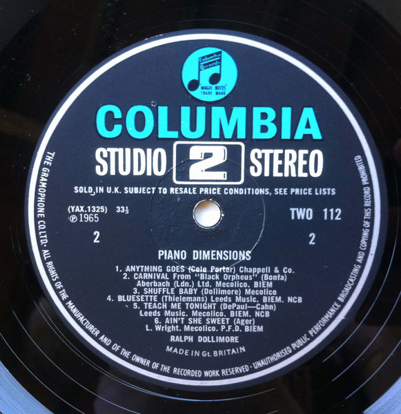 Ralph Dollimore - Piano Dimensions | Columbia (TWO 112) - 4 Ralph Dollimore - Piano Dimensions | Columbia (TWO 112) - 4