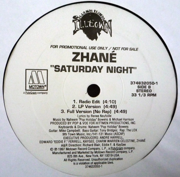 Zhané - Crush / Saturday Night | Motown (374632050-1) - 2