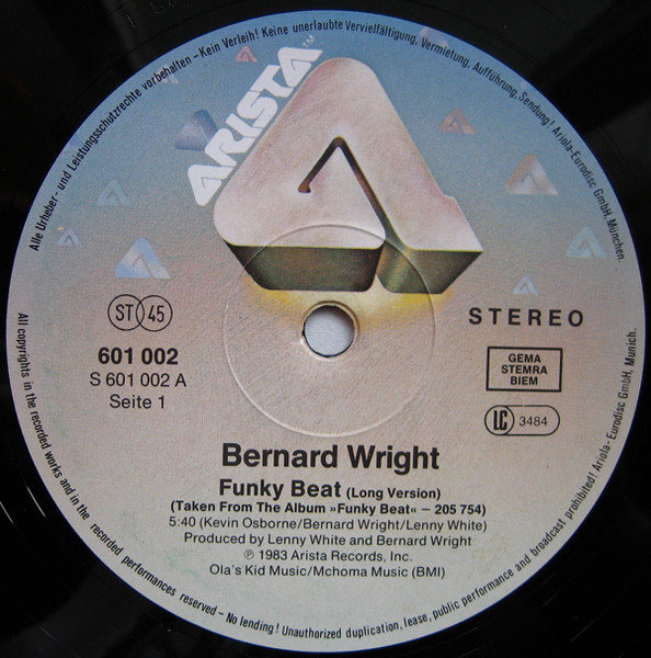 Bernard Wright - Funky Beat | Arista (601 002) - 3