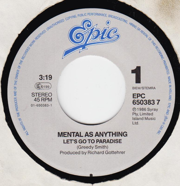 Mental As Anything - Let's Go To Paradise | Epic (EPC 650383 7) - 3