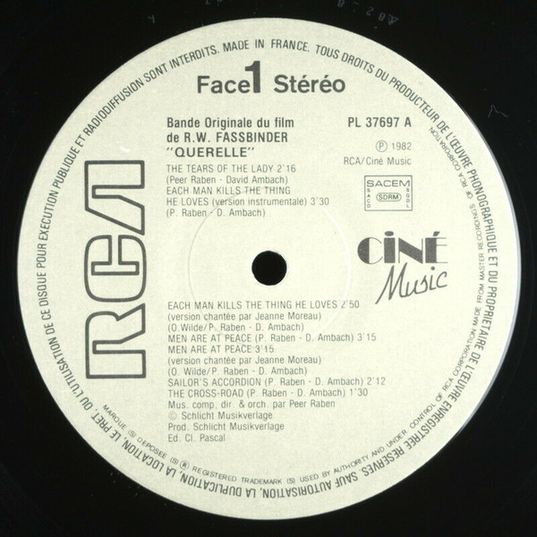 Peer Raben - Bande Originale Du Film "Querelle" | RCA (PL 37697) - 3 Peer Raben - Bande Originale Du Film "Querelle" | RCA (PL 37697) - 3