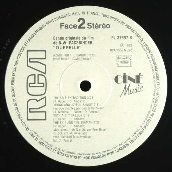 Peer Raben - Bande Originale Du Film "Querelle" | RCA (PL 37697) - 4 Peer Raben - Bande Originale Du Film "Querelle" | RCA (PL 37697) - 4