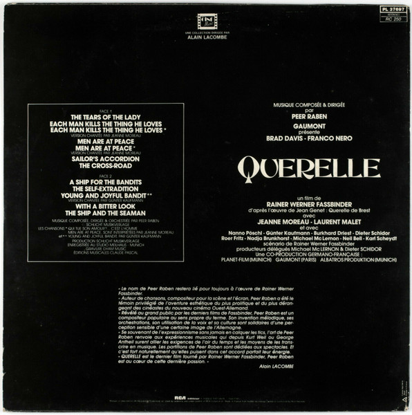 Peer Raben - Bande Originale Du Film "Querelle" | RCA (PL 37697) - 2 Peer Raben - Bande Originale Du Film "Querelle" | RCA (PL 37697) - 2