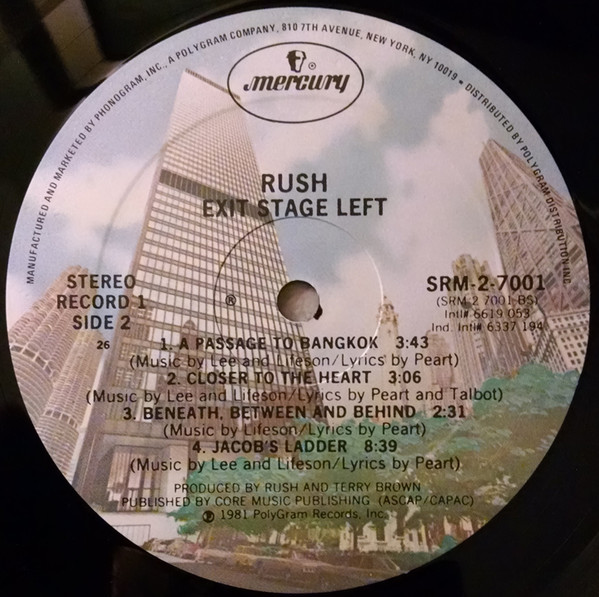 Rush - Exit...Stage Left | Mercury (SRM-2-7001) - 4 Rush - Exit...Stage Left | Mercury (SRM-2-7001) - 4