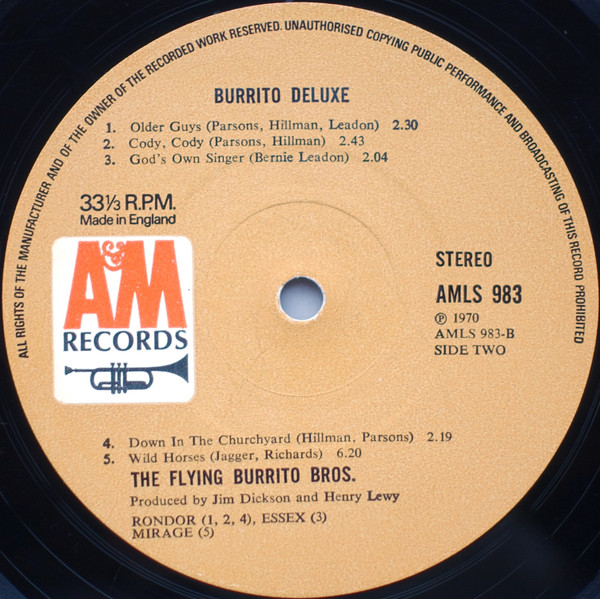The Flying Burrito Bros - Burrito Deluxe | A&M Records (AMLS 983) - 4