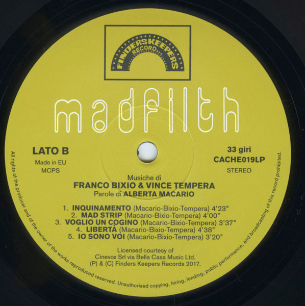Alberto Macario & Mariangela Rodin - Madfilth | Cache Cache (CACHE019LP) - 4 Alberto Macario & Mariangela Rodin - Madfilth | Cache Cache (CACHE019LP) - 4
