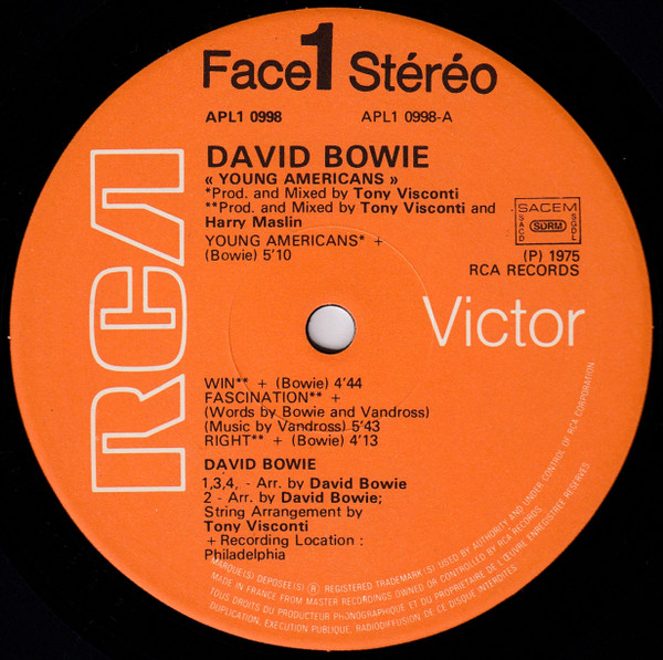 David Bowie - Young Americans | RCA Victor (APL1-0998) - 2 David Bowie - Young Americans | RCA Victor (APL1-0998) - 2
