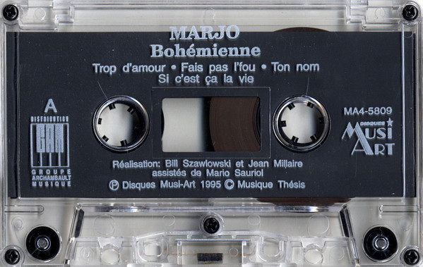 Marjo - Bohémienne [Cassette] | Disques Musi-Art (MA4 5809) - 3
