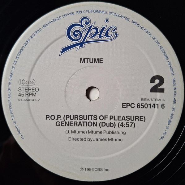 Mtume - P.O.P. (Pursuits Of Pleasure) Generation | Epic (EPC 650141 6) - 4