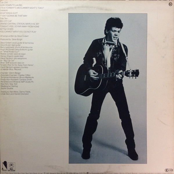 Steve Forbert - Alive On Arrival | Epic (EPC 83308) - 2 Steve Forbert - Alive On Arrival | Epic (EPC 83308) - 2