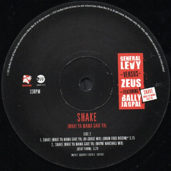 General Levy Versus Dr. Zeus Featuring Bally Jagpal - Shake (What Ya Mama Gave Ya) | Eastwest (EW281T) - 4