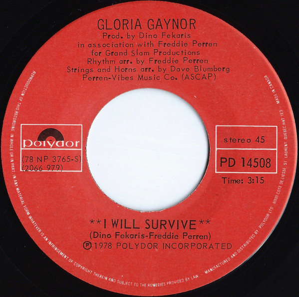 Gloria Gaynor - I Will Survive / Substitute (7") [Vinyl] | Polydor (2066 979)