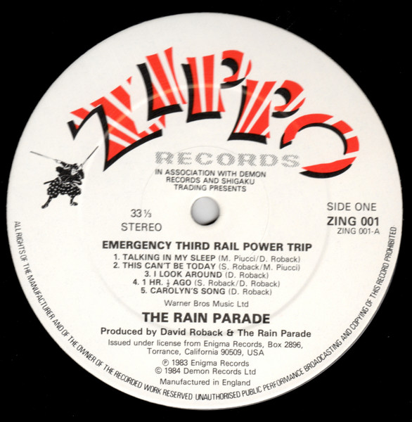 Rain Parade - Emergency Third Rail Power Trip | Zippo Records (ZING 001) - 4 Rain Parade - Emergency Third Rail Power Trip | Zippo Records (ZING 001) - 4