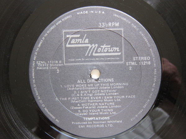 The Temptations - All Directions | Tamla Motown (STML 11218) - main