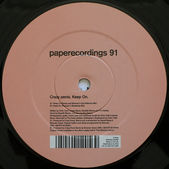 Crazy Penis - Keep On (Daniel Wang And Brennan Green Mixes) | Paper Recordings (PAP 091) - 2