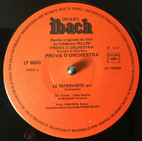 Nino Rota - Prova D'Orchestra | Ibach Records (60541) - 4
