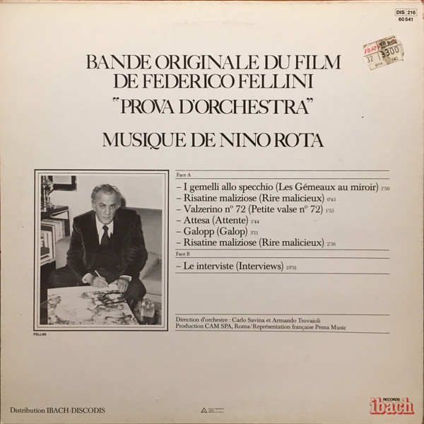 Nino Rota - Prova D'Orchestra | Ibach Records (60541) - 2