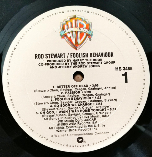 Rod Stewart - Foolish Behaviour | Warner Bros. Records (HS 3485) - 3 Rod Stewart - Foolish Behaviour | Warner Bros. Records (HS 3485) - 3
