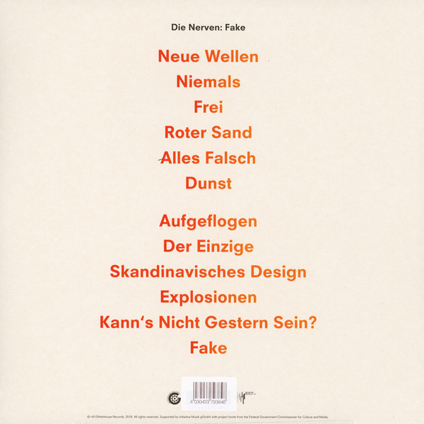 Die Nerven - Fake | Glitterhouse Records (GRLP 938) - 2