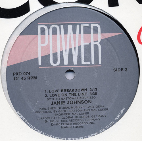 Janie Johnson - Love On The Line | Power Records (PXD 074) - main