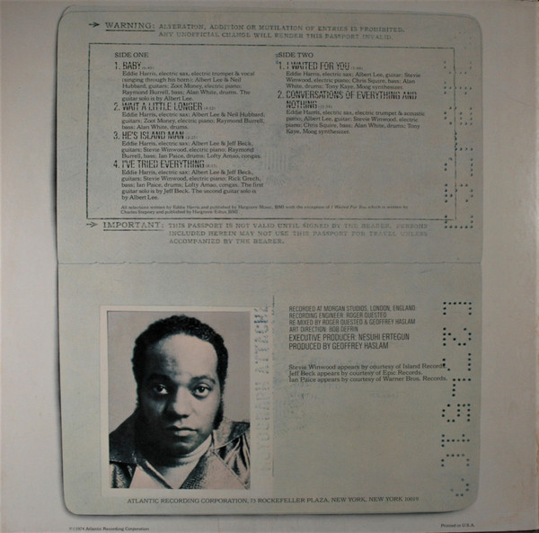 Eddie Harris - E.H. In The U.K. | Atlantic (SD 1647) - 2 Eddie Harris - E.H. In The U.K. | Atlantic (SD 1647) - 2