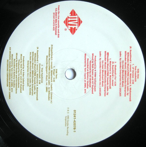 Fu-Schnickens - True Fuschnick | Jive (01241-42078-1) - 4