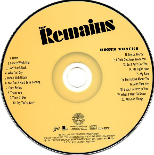 The Remains - The Remains CD | Epic (82876 82851 2) - 3 The Remains - The Remains CD | Epic (82876 82851 2) - 3