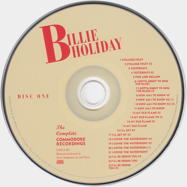 Billie Holiday - The Complete Commodore Recordings 2xCD | GRP (CMD-2-401) - 2 Billie Holiday - The Complete Commodore Recordings 2xCD | GRP (CMD-2-401) - 2