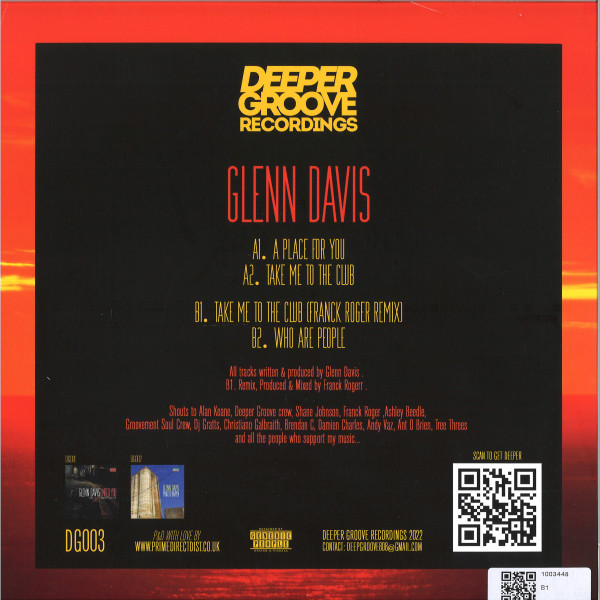 Glenn Davis - A Place For You | Deeper Groove Recordings (DG003) - 2 Glenn Davis - A Place For You | Deeper Groove Recordings (DG003) - 2