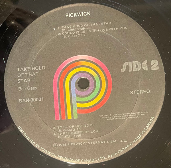 Bee Gees - Take Hold Of That Star [Vinyl] | Pickwick (BAN-90031) - 4
