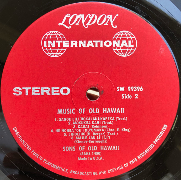 The Sons Of Hawaii - Music Of Old Hawaii | London International (SW 99396) - 4 The Sons Of Hawaii - Music Of Old Hawaii | London International (SW 99396) - 4