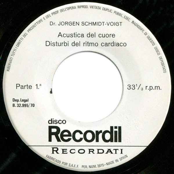 Jörgen Schmidt-Voigt - Disco Recordil-30 - Acustica Del Cuore - Disturbi Del Ritmo Cardiaco | Recordati (none) - 3