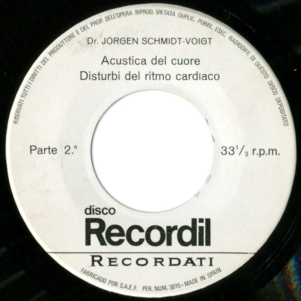 Jörgen Schmidt-Voigt - Disco Recordil-30 - Acustica Del Cuore - Disturbi Del Ritmo Cardiaco | Recordati (none) - 4