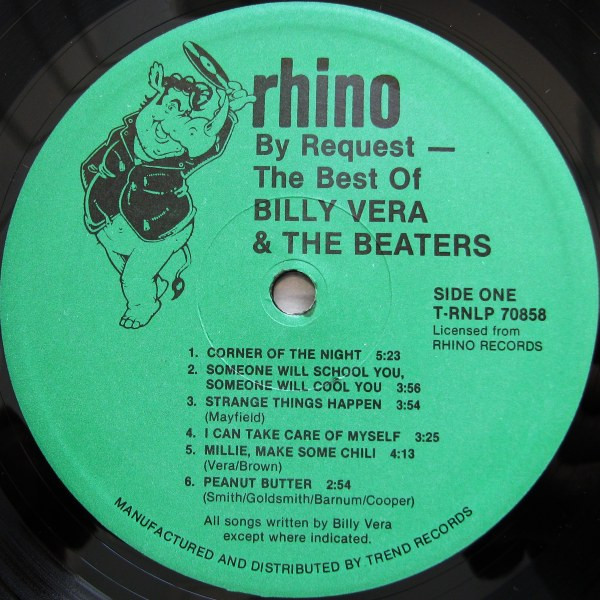 Billy Vera & The Beaters - By Request (The Best Of Billy Vera & The Beaters) | Rhino Records (T-RNLP 70858) - 4