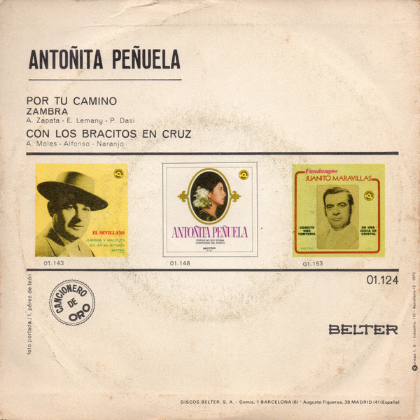 Antoñita Peñuela - Por Tu Camino / Con Los Bracitos En Cruz | Belter (01.124) - 2