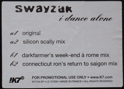 Swayzak - I Dance Alone | !K7 Records (!K7134 EP) - 4 Swayzak - I Dance Alone | !K7 Records (!K7134 EP) - 4