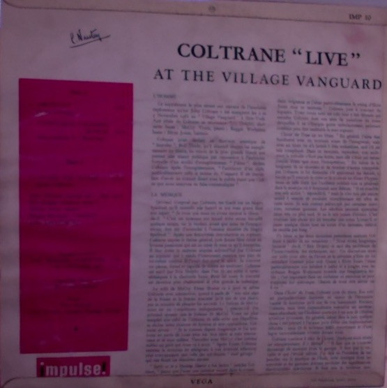 John Coltrane - "Live" At The Village Vanguard | Impulse! (IMP 10) - 4 John Coltrane - "Live" At The Village Vanguard | Impulse! (IMP 10) - 4